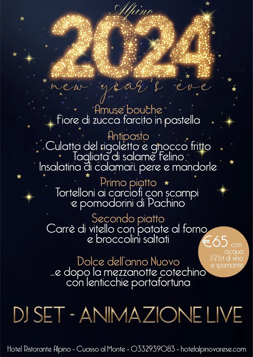 ristorante Alpino menu CAPODANNO 2024 